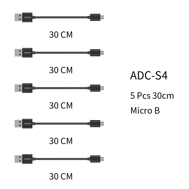 ORICO ADC Micro USB2.0 кабель 5V2A 5 шт. кабель для мобильного телефона зарядный кабель для передачи данных для Xiaomi huawei samsung - Цвет: ADC-S4