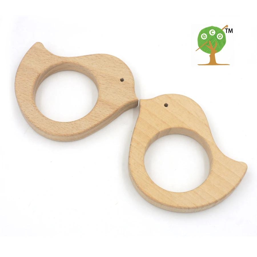 Sale SET OF 70*60mm 20pcs  Wooden Teether Bird beech Teether/Toy- All Natural- Wood Toy- Free Teether Clip EA60-1