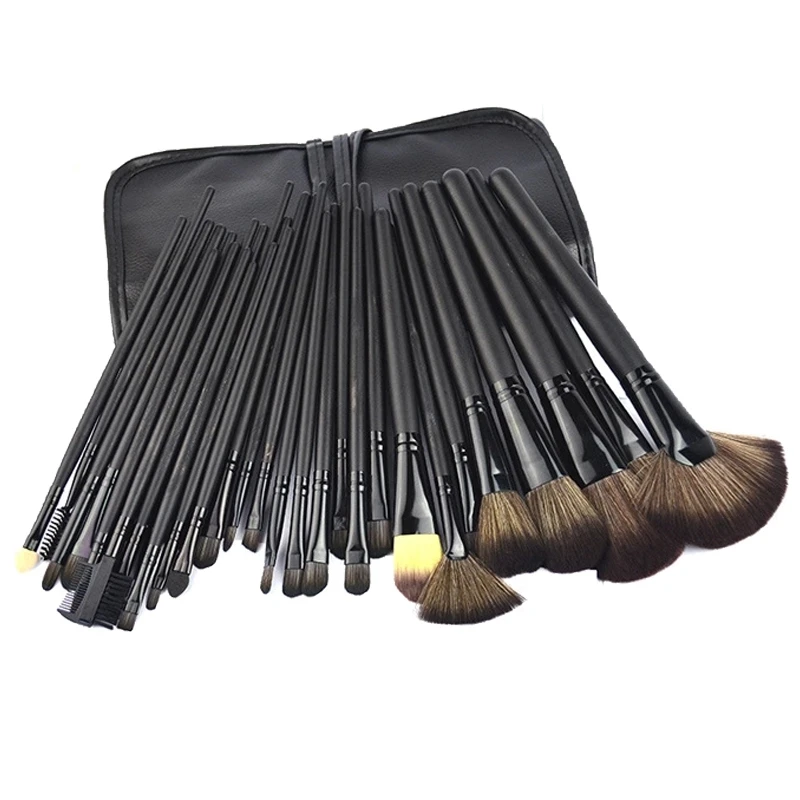 

LAMUSELAND 32Pcs/Set Facial Makeup Brush Kit Makeup Brushes Tools Set with Black Leather Case #1432