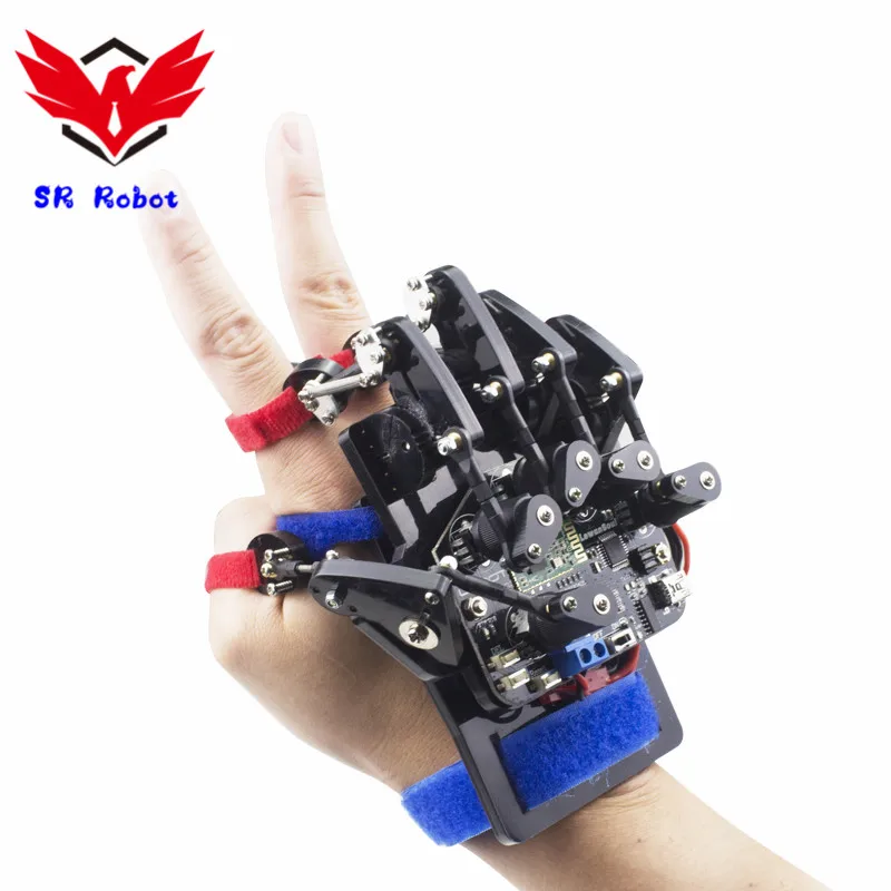 

Open Source Somatosensory Glove Wearable Mechanical Finger Exoskeleton Bluetooth Control Robot Clamp Claw For Arduino DIY RC Toy