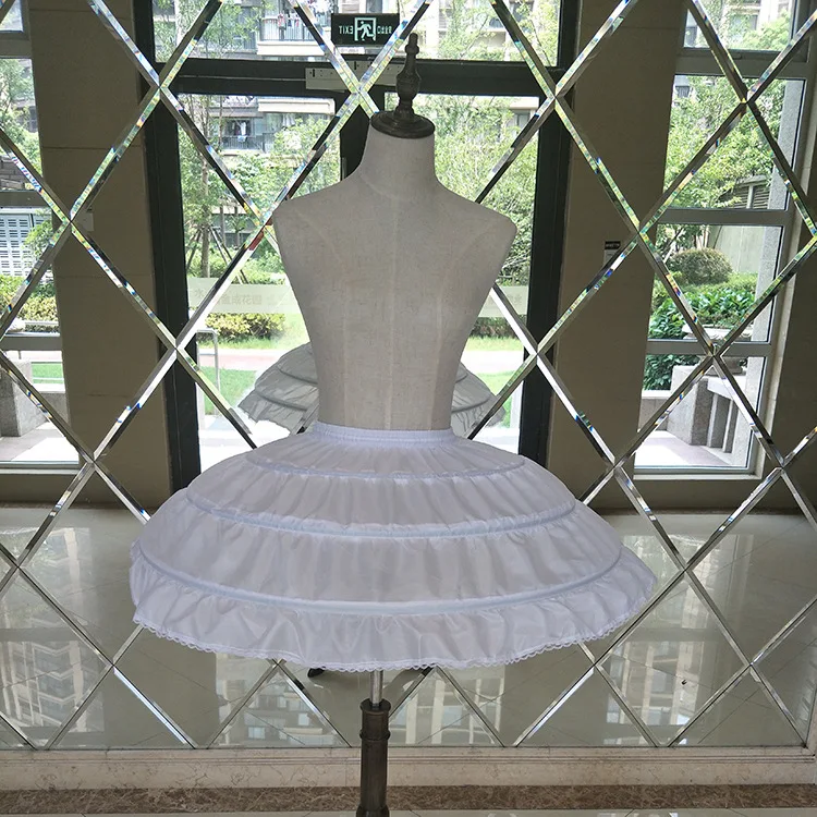

Favordear Underskirt Short Dress Lolita Children's Petticoat White Elastic Waistband 3 Steel Ring 2 Yarn Ball Gown Petticoat