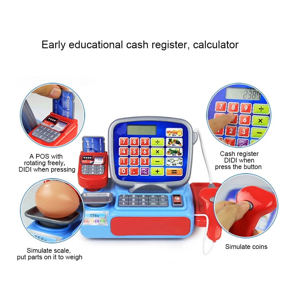 Касса со сканером весы электронная развивающая игрушка многофункциональная игровая игрушка для малыша настоящий калькулятор игрушки P15