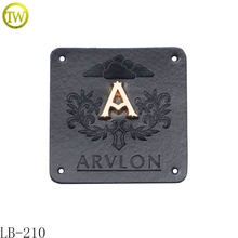 LB210 логотип бренда на заказ тисненый металлический логотип нашивка настоящая джинсовая задняя кожаная этикетка для одежды