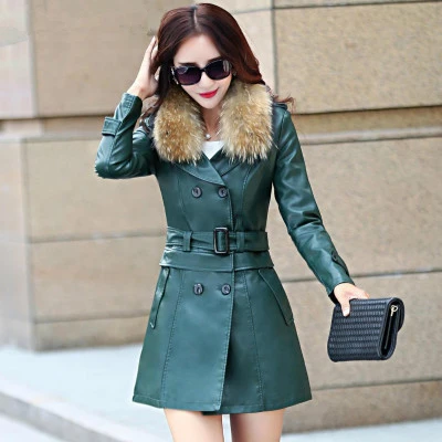 Faux Ch767 Red Black Nouveau Cotton En Col Survêtement Détachable Mince Cotton Wine wine Manteau Avec red green Automne Veste red green Fausse Cotton 2018 Locomotive Cuir black Fourrure Femelle Cotton red Femmes TxBU75qn