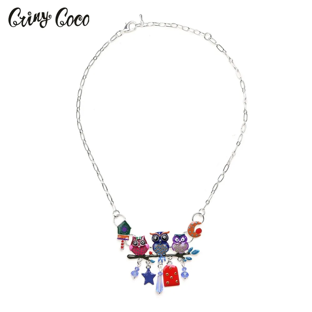 

Cartoon Animal Choker Necklace Fashion Lovely Enamel Bird Head Charm Pendant Necklaces For Kids Women Girls Gift