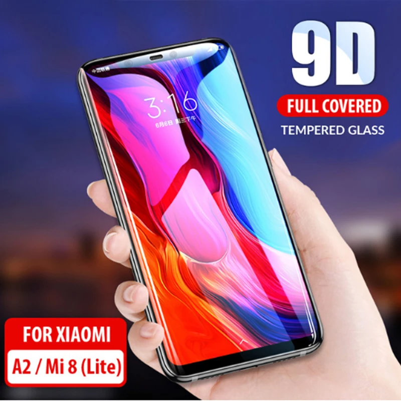 9D изогнутое закаленное стекло для Xiaomi Mi9 Mi 8 Lite защита экрана полное покрытие