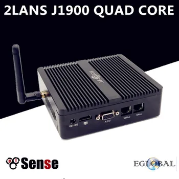 

Eglobal Firewall Fanless Mini PC Linux Celeron J1900 Quad Core 2GHz 2*Gigabit Lan Pfsense Router Security Computer 1*HDMI 1*VGA