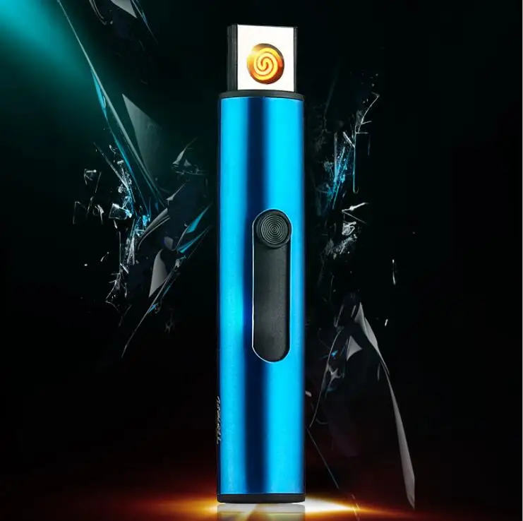 Мини USB индикаторы заряда батареи Металл перезаряжаемая Электронная зажигалка портативный сигарета Зажигалка сигарета пожарный курильщик - Цвет: 2