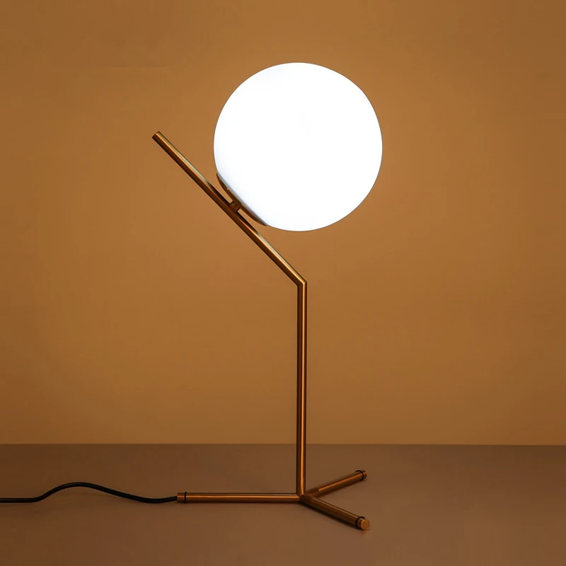 Nordic Dia 20cm White Gl Ball Table Lamp Gold Bedside Lamps Nordic Dia 20cm White Gl Ball Table Lamp Gold Bedside Lamps E27 Led Desk Light For Bedroom Lamparas De Mesa Tafellamp In From
