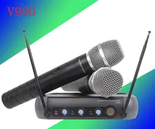 V900 high-end microfone sem fio um com Dois Remix características família KTV microfone sem fio profissional microfone