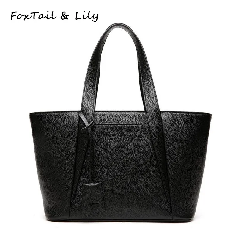

FoxTail & Lily Soft Genuine Leather Handbags Women Real Leather Tote Shoulder Bag Designer Female Crossbody Bags Simple Style