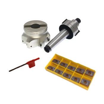 

MT3 FMB27 M12 MT4 FMB27 M16 arbor+ BAP 400R 80 27 Face Milling Cutter right angle + 10pcs APMT1604 Inserts For Power Tool