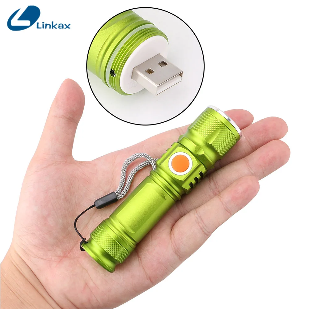 Портативный XM L T6 светодиодный USB мини фонарик 2 в 1 прожектор Перезаряжаемый 18650