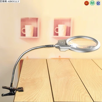 

AIBOULLY Portable LED Light Magnifier Children learn table lamp Senior citizens reading life tools new Year's gift