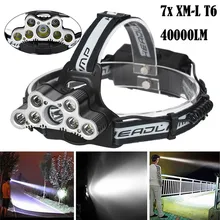 40000 лм 7X XM-L T6 светодиодный перезаряжаемый налобный фонарь, дорожный Головной фонарь, безопасность и выживание Z1011