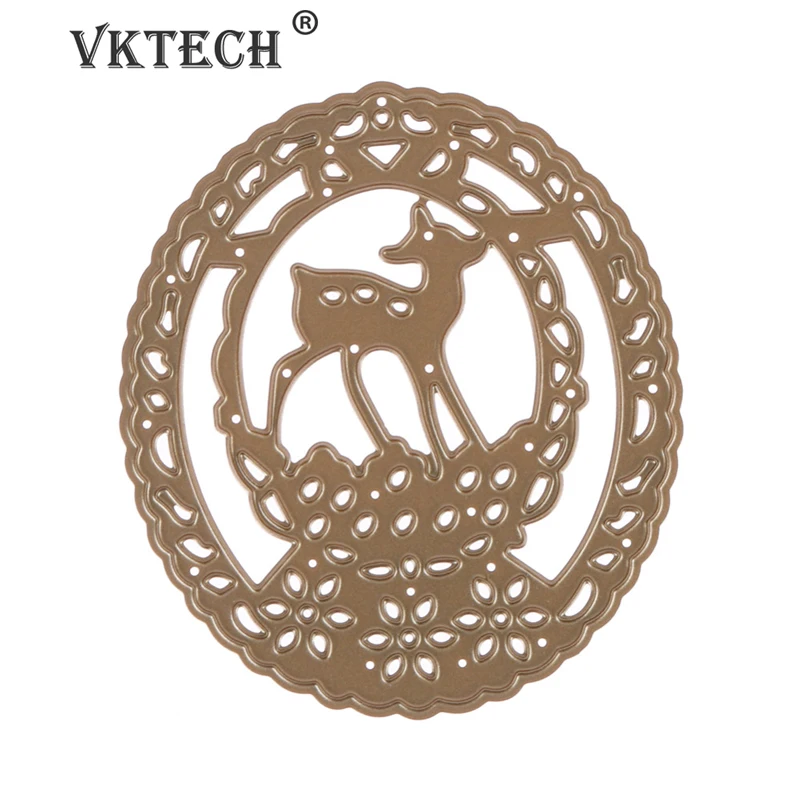 

Round Frame DIY Metal Cutting Dies Stencil Animal Scrapbooking Dies Metal Paper Cards Album Decor Embossing Craft Christmas Dies
