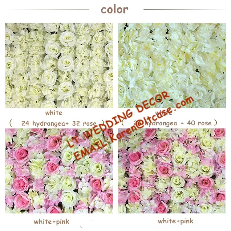 Rose and hydrangea wedding flower wall  (7)