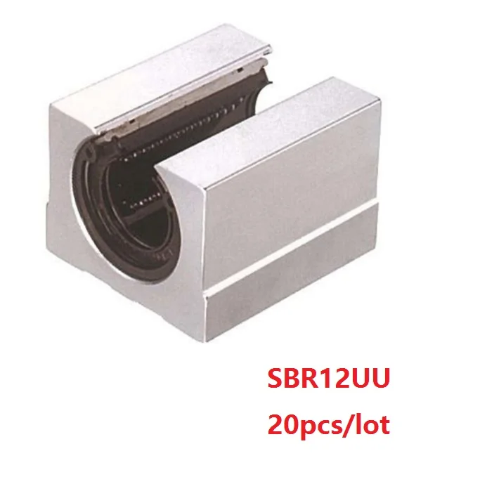 20pcs/lot SBR12UU Open Type Linear Ball Bearing Block for SBR12 12mm linear guide rail CNC router parts SME12UU | Обустройство дома