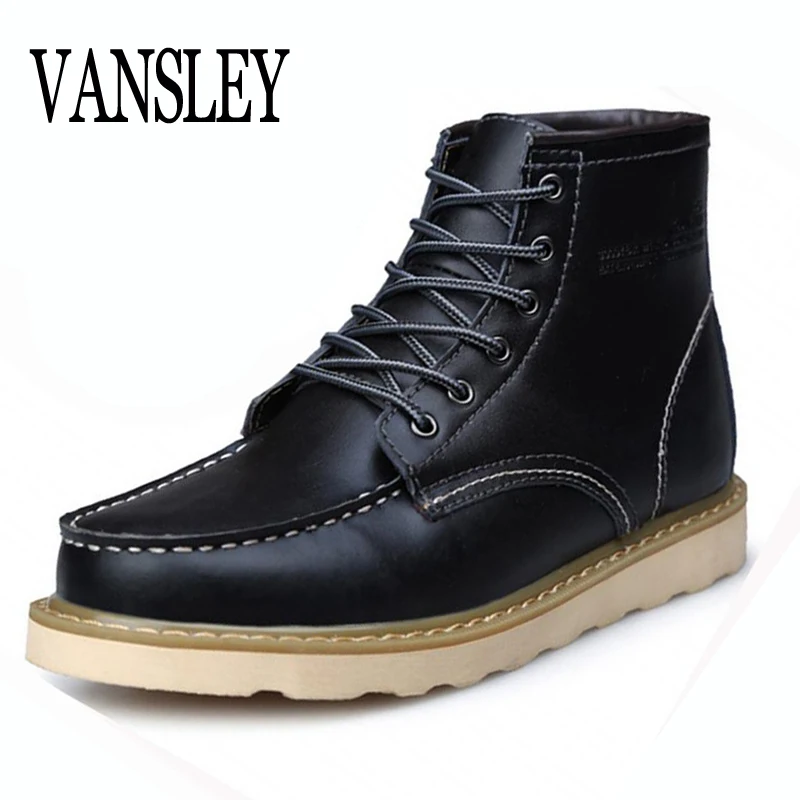 

Super Warm Men's Winter Real Leather Ankle Boots Men Autumn Waterproof Snow Boots Leisure Martin Autumn Boots Mens Autumn Shoes