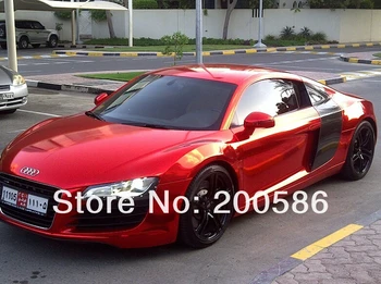 

3 Layers Mirror Chrome Red Vinyl Wrap Film Red Chrome Vinyl Car Wrap Covering Style With Air Free Bubble Size 1.52*30m/Roll