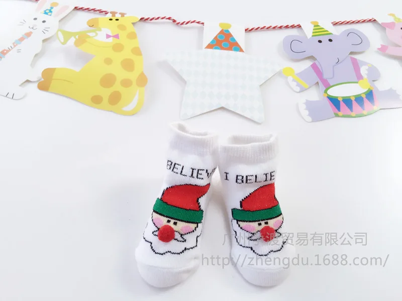 Новые рождественские носки для малышей, Одежда для новорожденных, носки для девочек, милые носки-тапочки с рисунком для малышей 0-12 месяцев, носки для малышей