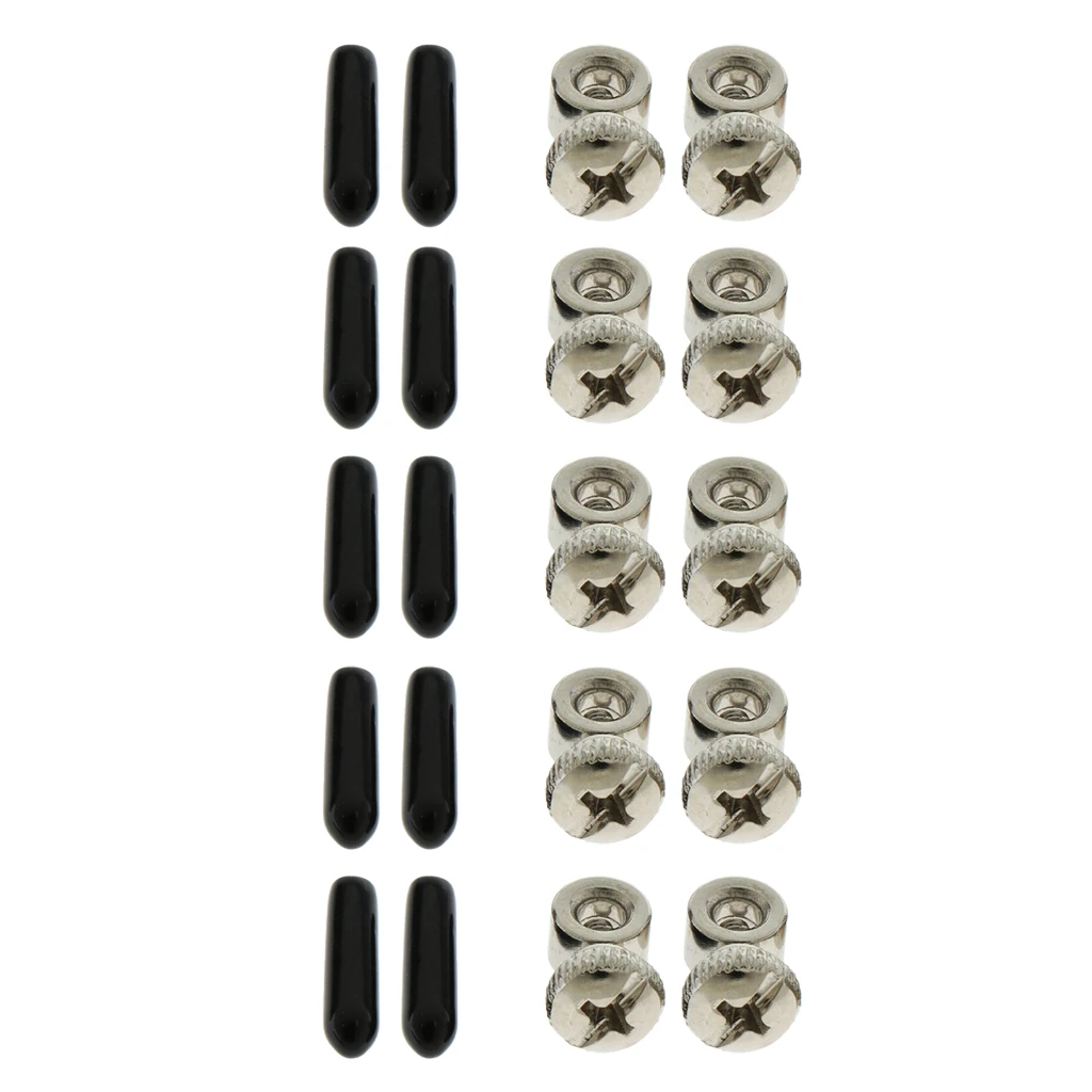 5 Sets Premium Spare Screws & Black End Caps Cover Collar and Adjusters for Speed Jump Ropes Tornillos ajustables vis reglables
