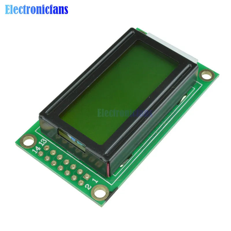 Желтый ЖК дисплей 0802 дюйма 8x2 символа модуль дисплея 5 в LCM для Arduino Raspberry pi|raspberry pi