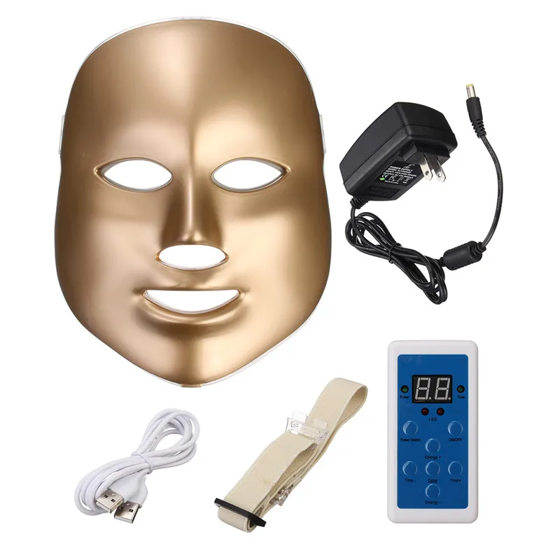 

Skin Rejuvenation LED Face Mask 7 Colors LED Photon Facial Mask Wrinkle Acne Removal Spa Device White Facial Masker
