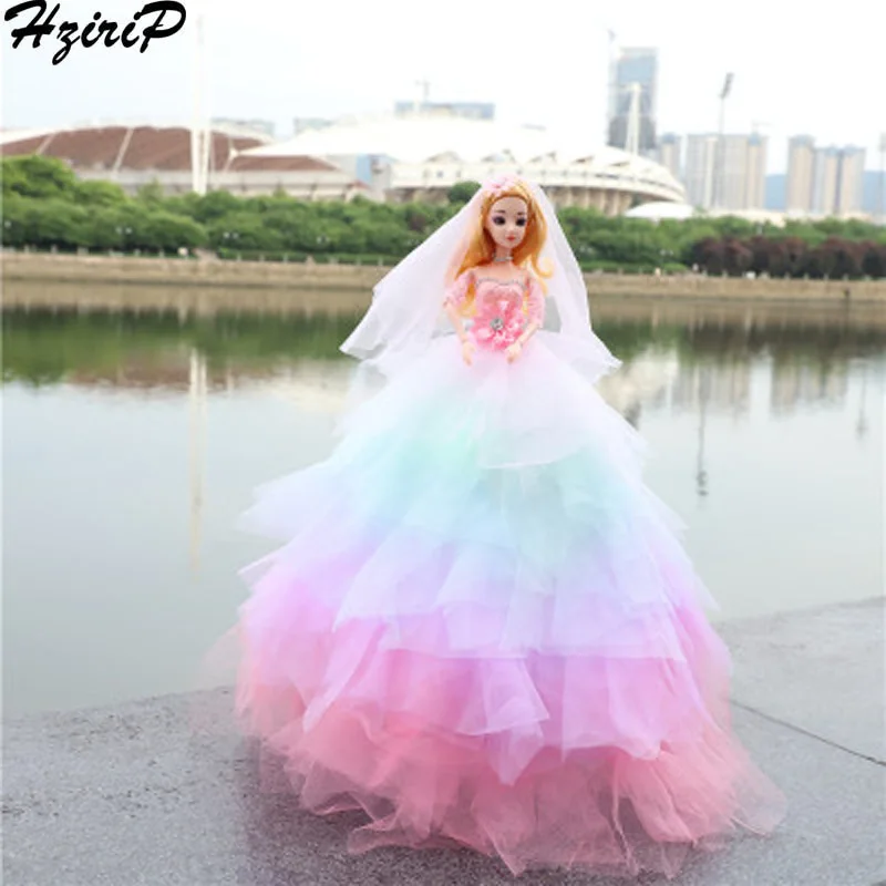 

HziriP 2018 Korean Wedding Doll Hot Sell Colored Fashion Doll Silicone PE Princess Dolls Toy Doll Model Kids Gift Height 30cm