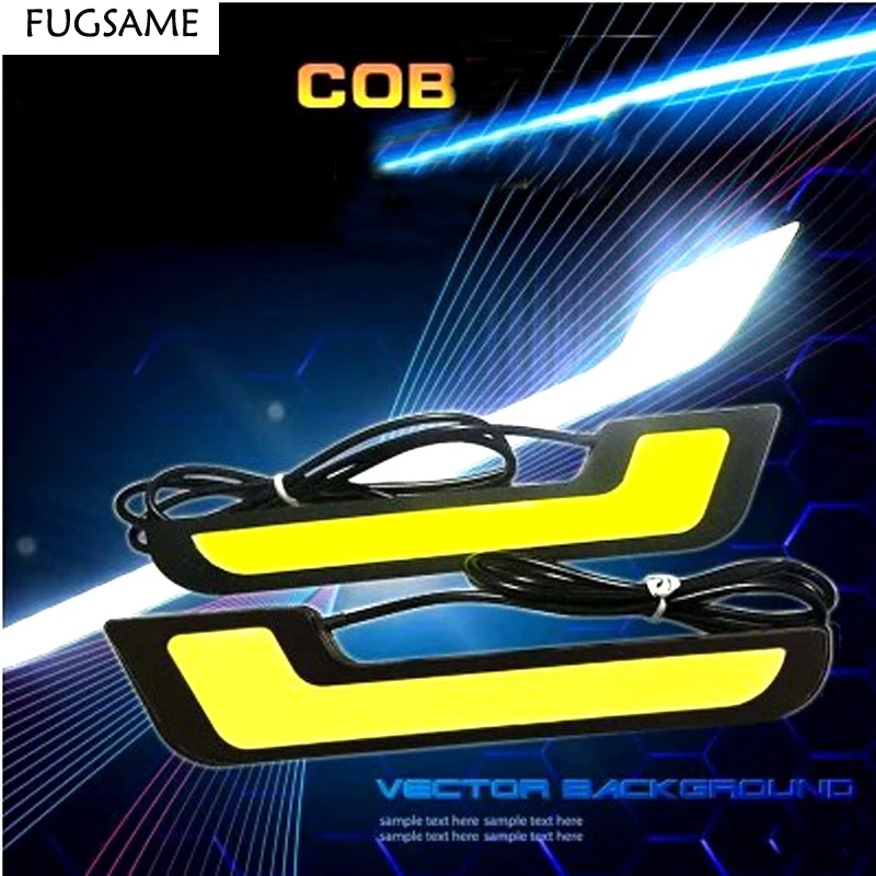 

1 Pairs LED DRL L Shape DC 12V Car Head Light White LED COB Car Auto Driving Daytime Running Lamp LED Fog Front Light