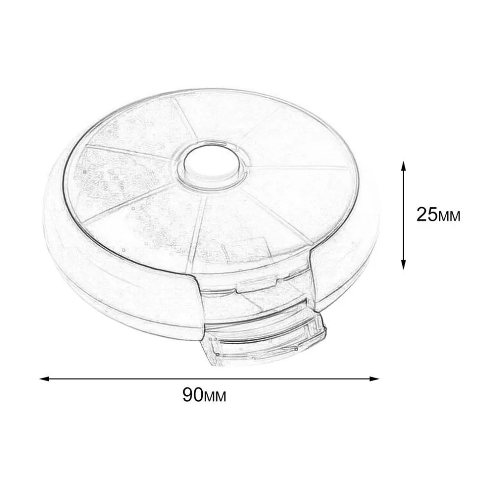 Автоматический поворотный круглый форма Медицина Pill Box компактный 7 дней еженедельно путешествия футляр для лекарств планшеты чехол для