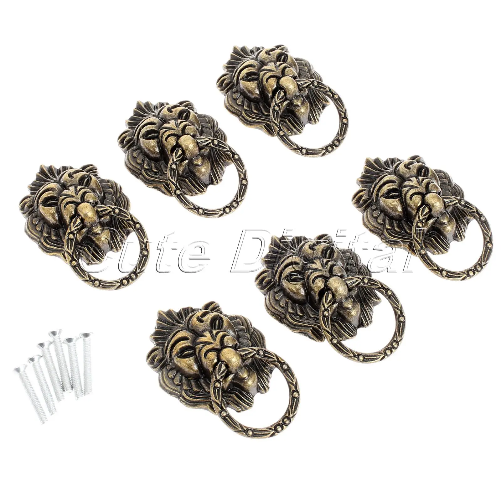6pcs Bronze chinese door handle wardrobe handle Kitchen knobs Cabinet Hardware vintage handles Decorative Knob asas para cajones