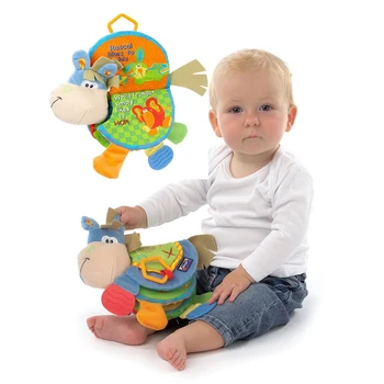 

Multi-function Educational Animal Cloth Book With Teether Baby Ringing Paper Toy