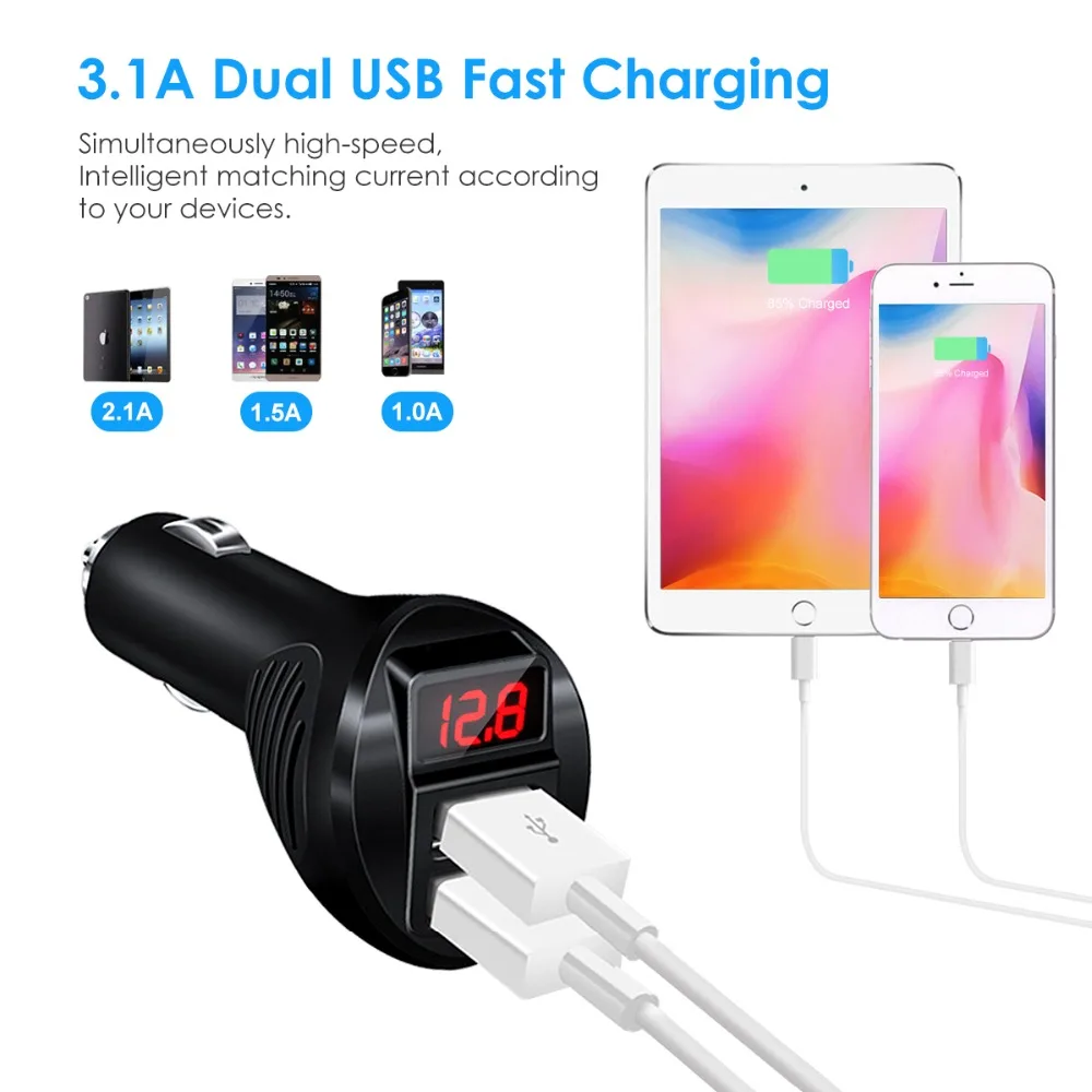 Автомобильное зарядное устройство USB 3 гнезда сплиттер для прикуривателя 2 usb