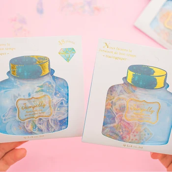 

Stationery Stickers 3 Packs Gold Stamping Decorative Sticker Drifting Bottle Theme for Kids DIY Craft Notepad Scrapbook