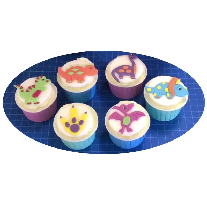 2pcsset Dinosaur Shaped Biscuit Cutting Mold Fondant DIY Modeling Tools 3D Cookie Dessert Baking Moulds 3