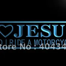 LB724-я люблю Иисуса и езжу на мотоцикле светодиодный неоновый знак