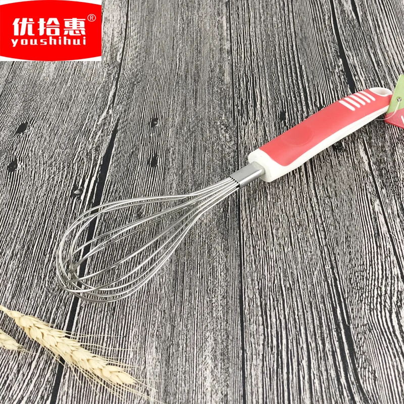 Long Handle Stainless Steel Hand held Egg Beater Whisk Egg Stiring