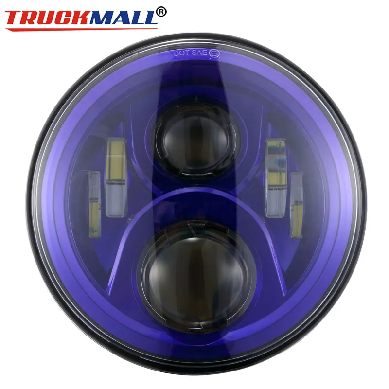 

For Softail Slim Street Glide Touring Road King Electra Glide Motorcycles 7Inch blue LED Headlight Headlamp
