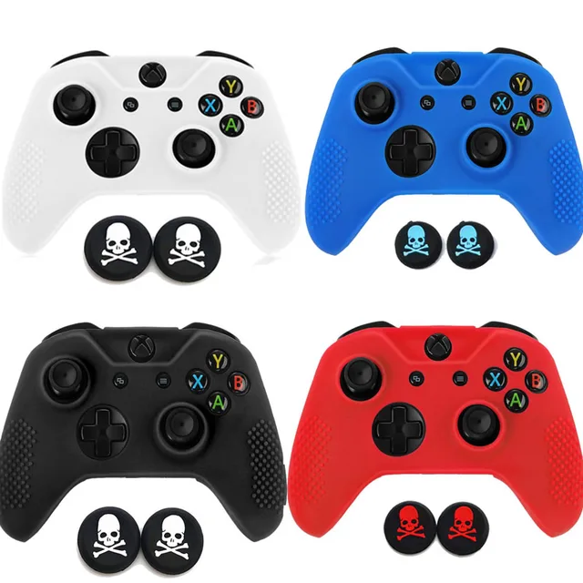 Best Offers 50pcs silicone controle case with Skull grips Soft Gamepad Rubber Protective Skin Case Cover For Microsoft Xbox one Controller