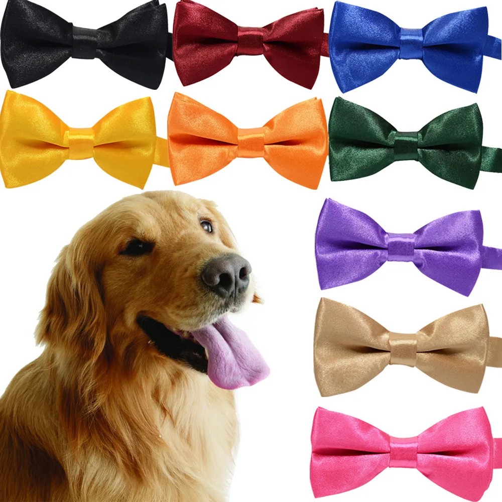 

Pet Cat Dog Bow Tie Solid Adjustable Buckle Neck Ties Collar Polyester Kitten Puppy Pets Decoration Accessories Dropship F126