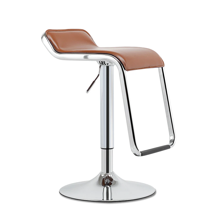 Creative Bar Chair with Footrest Lifted Metal Multi-function Front Desk High Stool Household Simple PU Seat Office Leisure Stool Creative Bar Chair with Footrest Lifted Metal Multi-function Front Desk High Stool Household Simple PU Seat Office Leisure Stool