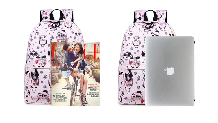 WINNER High Quality Cute Owl Printed Backpack For Teenager Girls Cartoon School Bags Women Canvas Travel Backpacks Mochila (1)