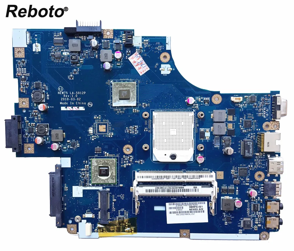 Reboto для ACER 5551 5552 Материнская плата ноутбука MBBL002001 NEW75 LA-5912P DDR3 тестирование Быстрая