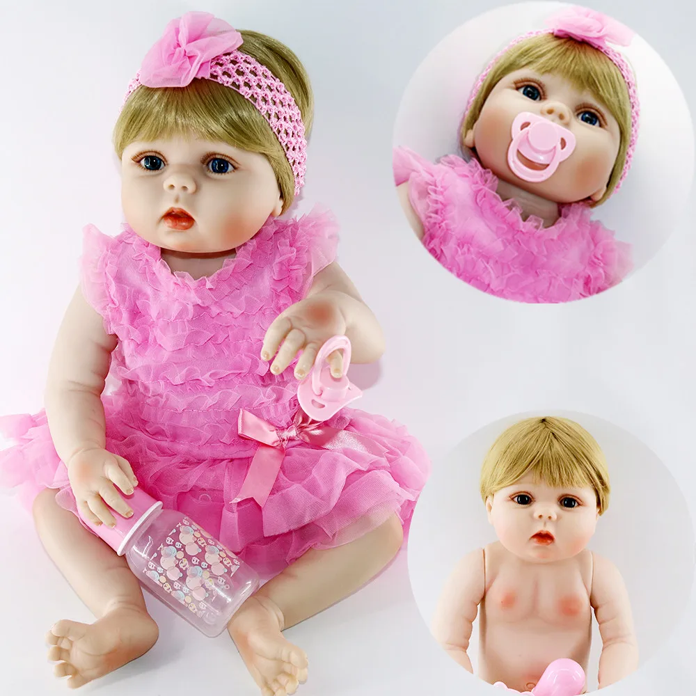

23"57cm full vinyl silicone reborn baby dolls NPK dolls reborn babies toddler doll bebes reborn com corpo de silicone menina