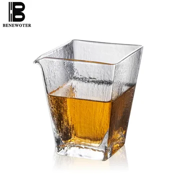 

200ml Handmade Japanese Borosilicate Heat Resistant Glass Hammer Fair Cup Kung Fu Tea Set Coffee Cup Water Drinkware Transparent