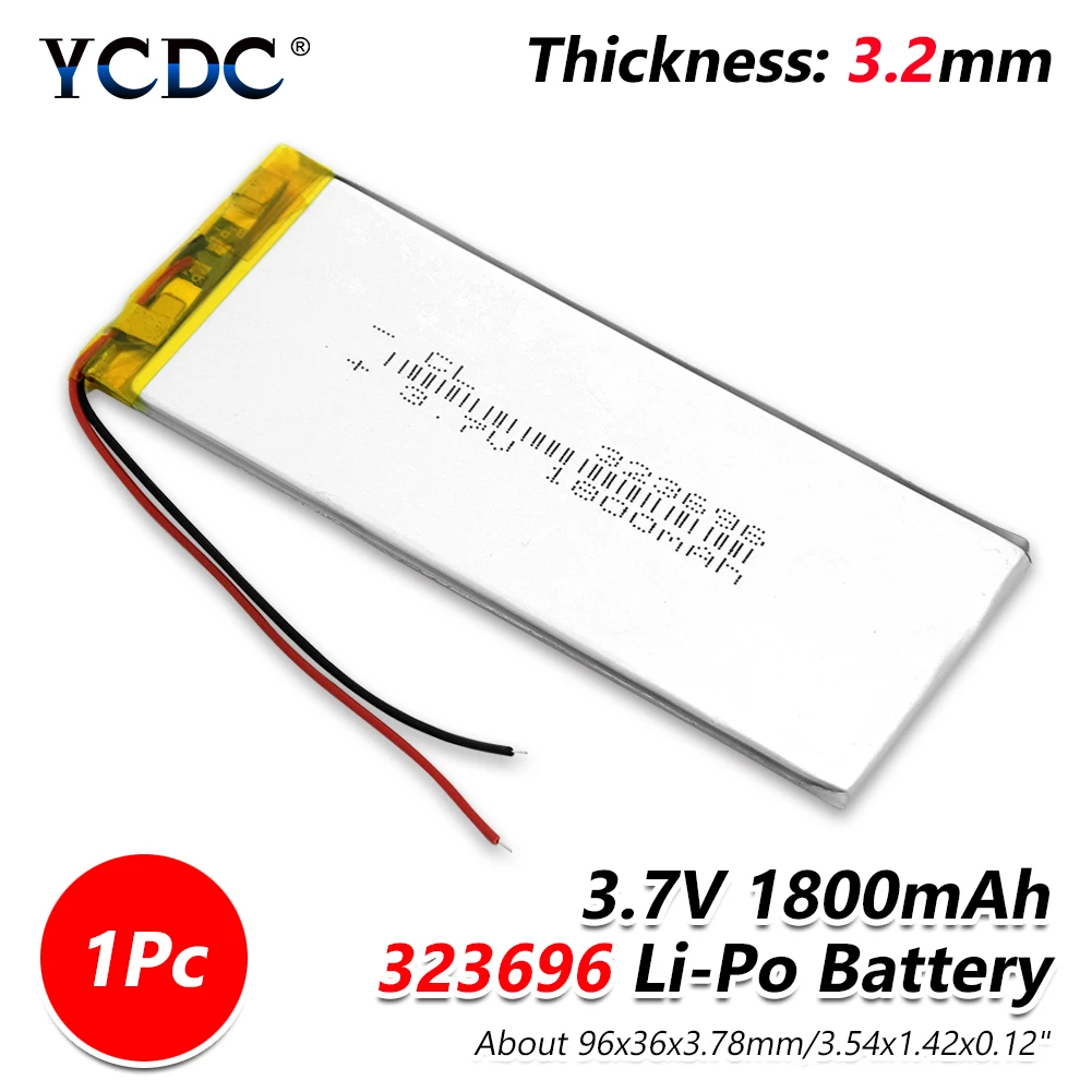 1/2/4 шт долговечная 96x36x3 2 мм 323696 1800mAh литиевая полимерная аккумуляторная батарея 3 7