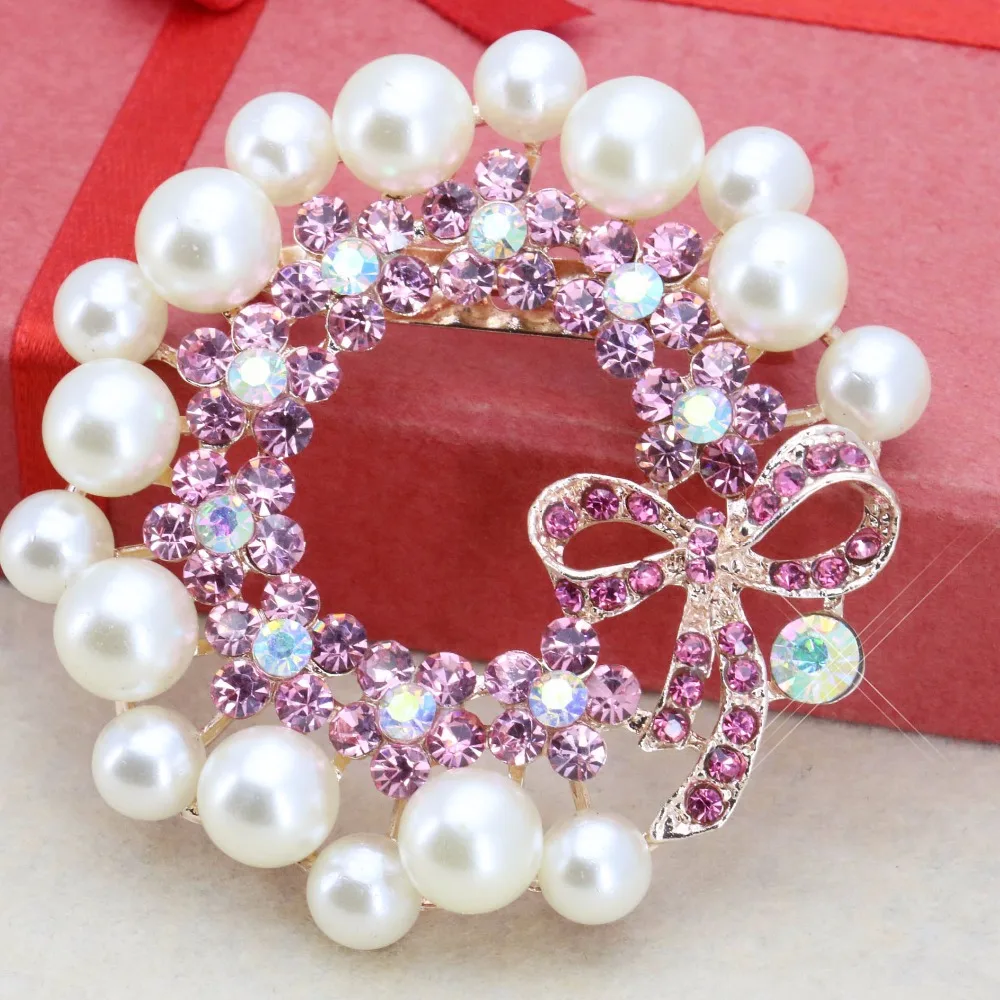 pink rhinestone brooch