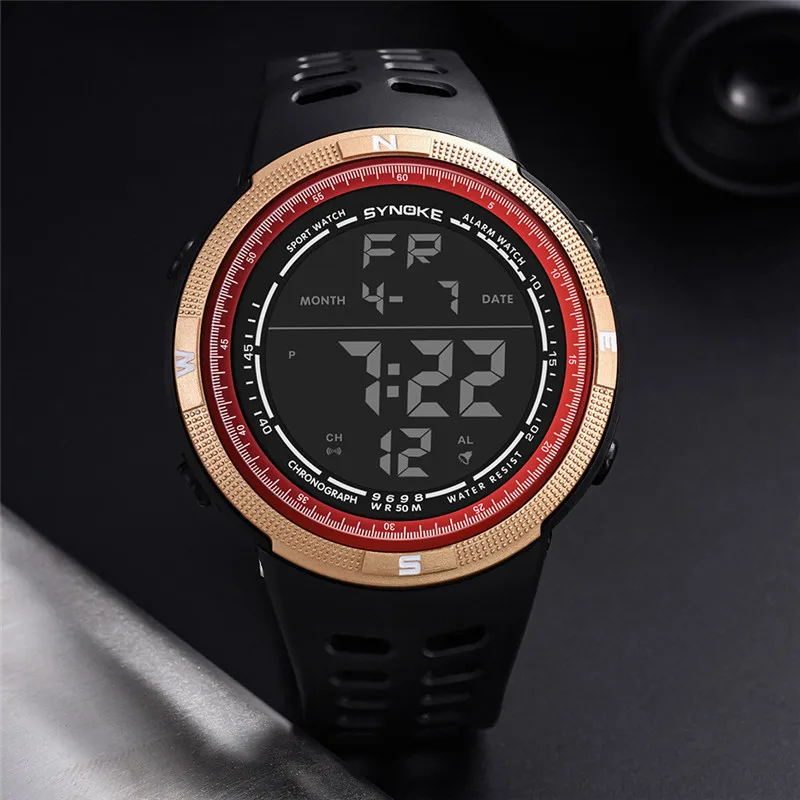 

SYNOKE Women Sports Watches Multi-Function 50M Waterproof Watch LED Digital Double Action Watches Reloj Deportivo Mujer Montre