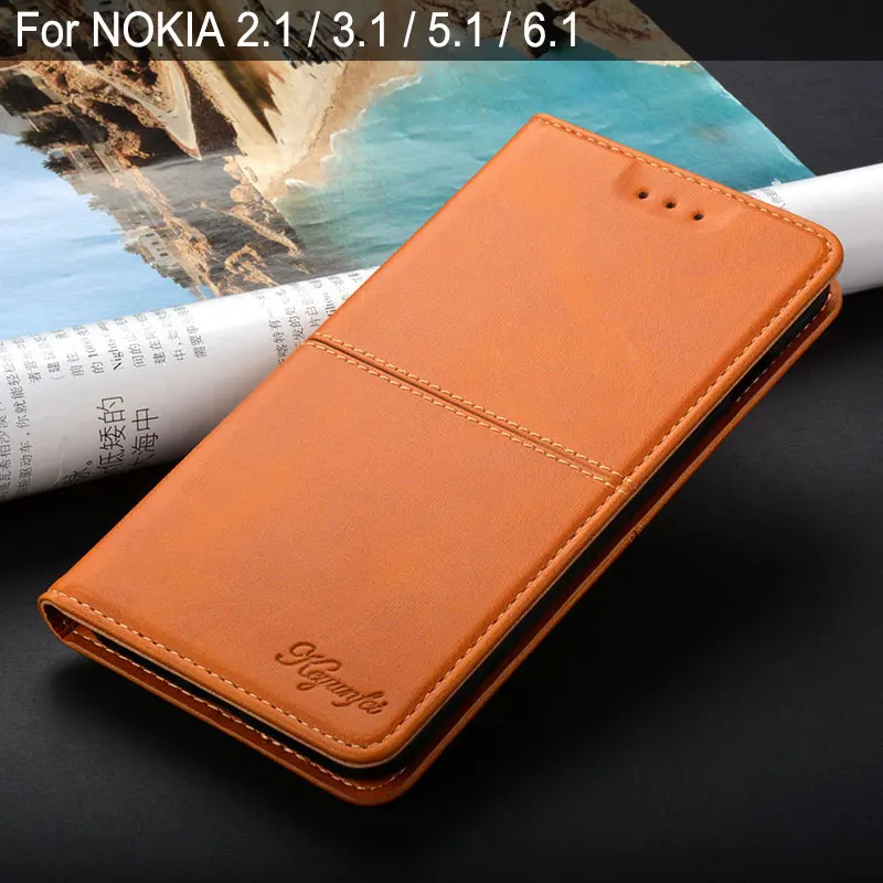 

Case for NOKIA 2.1 3.1 5.1 6.1 7.1 8.1 coque luxury Vintage Leather Flip cover stand for NOKIA 2.1 3.1 5.1 6.1 7.1 case funda